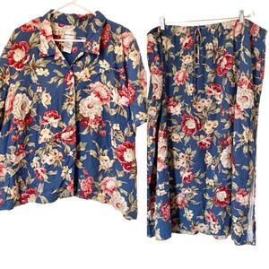 VTG Napa Valley Women's Skirt Top Floral Size 4T multicolored 2 Pcs